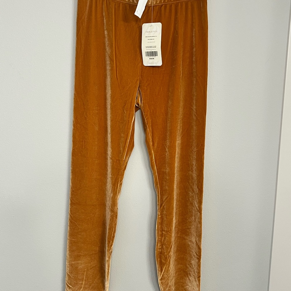 NWT Fabletics Velvet Leggings in Rich Brown